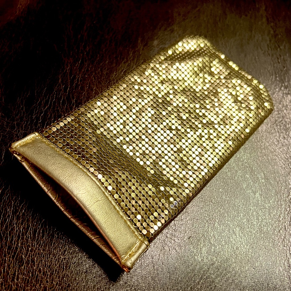 Mid Century Glasses Case by Whiting & Davis Gold Mesh Leather - Cell Pho…